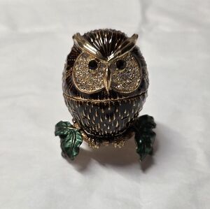 Owl Bejewelled Trinket Box Embellished with Crystals), NWT